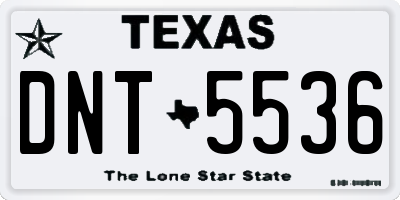 TX license plate DNT5536