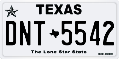 TX license plate DNT5542