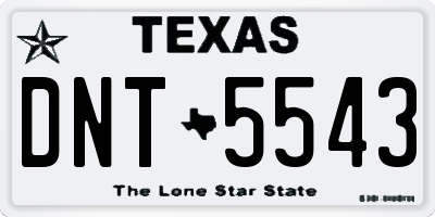 TX license plate DNT5543