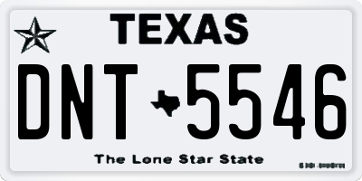 TX license plate DNT5546