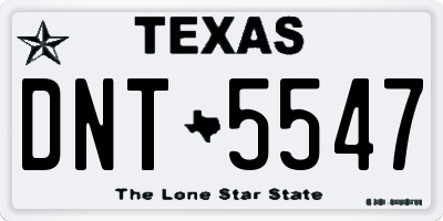 TX license plate DNT5547