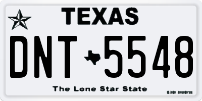 TX license plate DNT5548