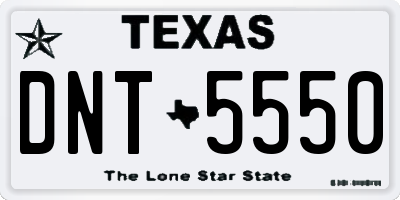 TX license plate DNT5550