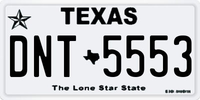 TX license plate DNT5553
