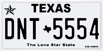 TX license plate DNT5554
