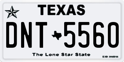 TX license plate DNT5560