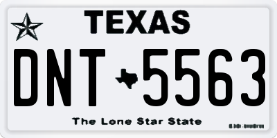TX license plate DNT5563