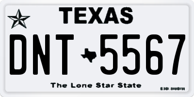 TX license plate DNT5567