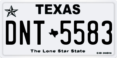 TX license plate DNT5583