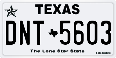 TX license plate DNT5603