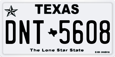 TX license plate DNT5608