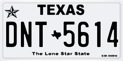 TX license plate DNT5614