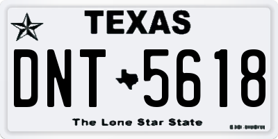 TX license plate DNT5618