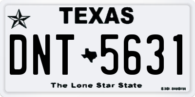 TX license plate DNT5631