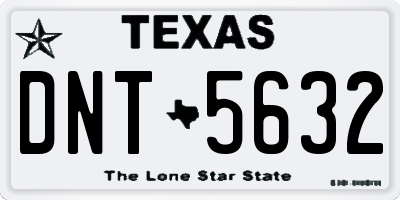 TX license plate DNT5632