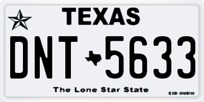 TX license plate DNT5633
