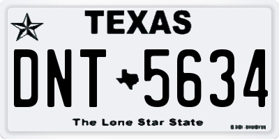 TX license plate DNT5634