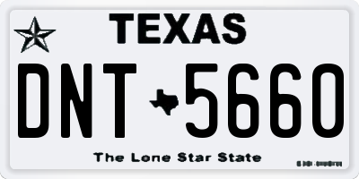 TX license plate DNT5660