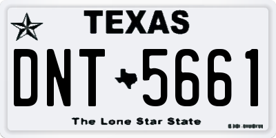 TX license plate DNT5661