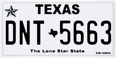 TX license plate DNT5663
