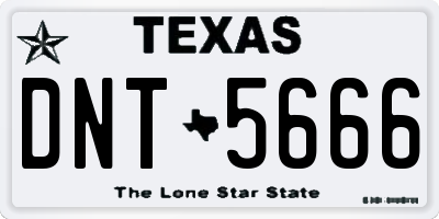 TX license plate DNT5666