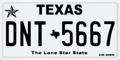 TX license plate DNT5667