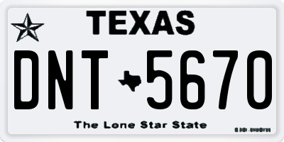 TX license plate DNT5670
