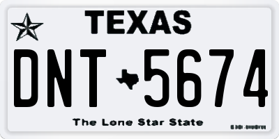 TX license plate DNT5674