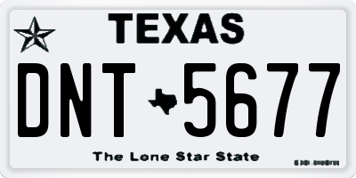 TX license plate DNT5677