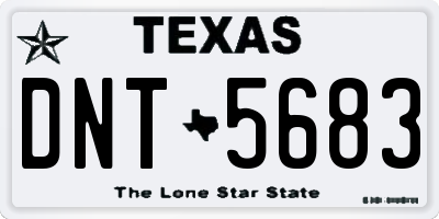 TX license plate DNT5683
