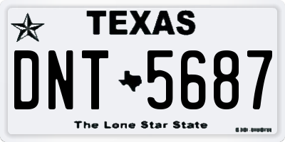 TX license plate DNT5687