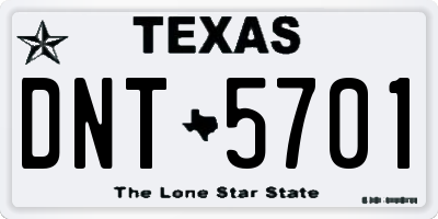 TX license plate DNT5701