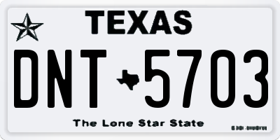 TX license plate DNT5703
