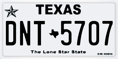 TX license plate DNT5707