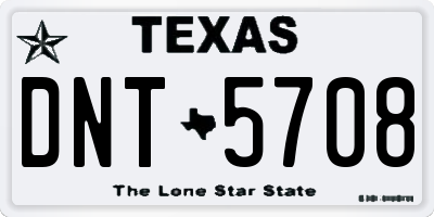 TX license plate DNT5708