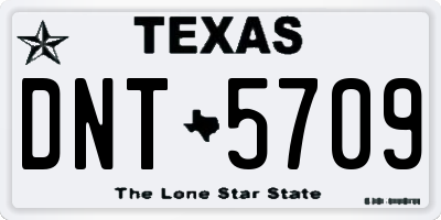 TX license plate DNT5709