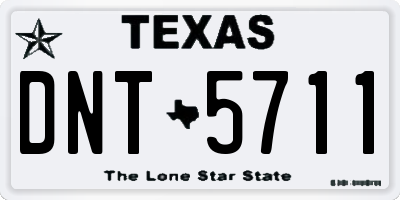 TX license plate DNT5711
