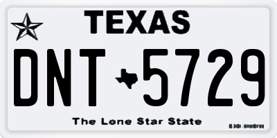 TX license plate DNT5729
