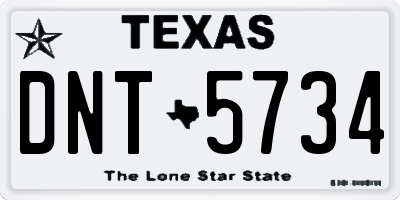 TX license plate DNT5734