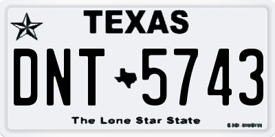 TX license plate DNT5743