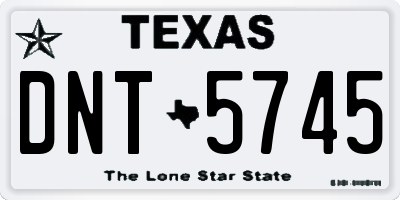TX license plate DNT5745