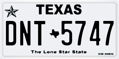 TX license plate DNT5747