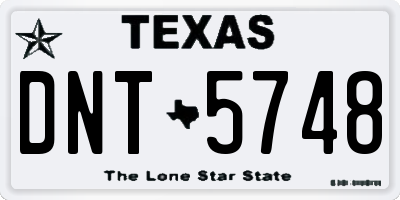 TX license plate DNT5748