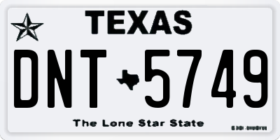TX license plate DNT5749