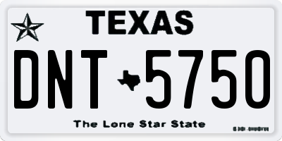 TX license plate DNT5750