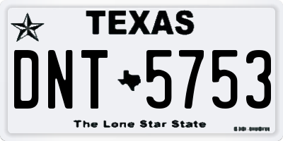 TX license plate DNT5753