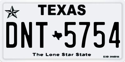 TX license plate DNT5754