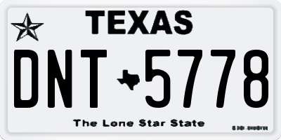 TX license plate DNT5778