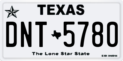 TX license plate DNT5780
