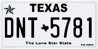 TX license plate DNT5781